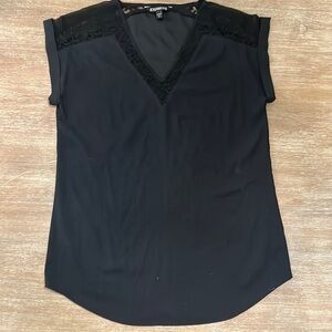 Express Black V Neck Top Small